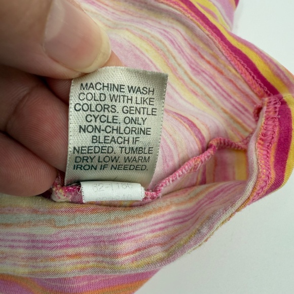 J Jill Top Women Medium Pink Shelf Bra Tank Sleeveless Striped ScoopNeck Stretch - Picture 6 of 10